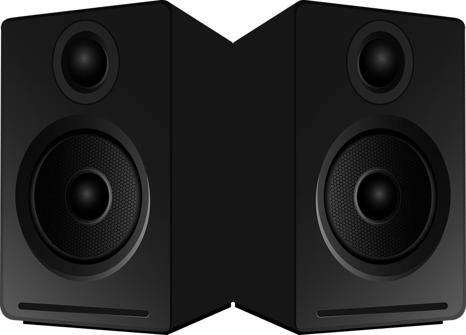 Black studio monitors